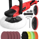 AVID POWER Car Buffer Polisher, 6 Variable Speed 1000-3500 RPM, Rotary Buffer Waxer Kit with 6-inch and 7-Inch Backing Plate, 1200W Car Polisher for Car Detailing, Polishing, Waxing