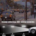 20 PCS Car Reflective Stickers, Intense Reflective Waterproof Adhesive Stickers for Safe Driving, High-Intensity Scratch-Resistant Reflective Decal, Car Accessories (Silver) - Image 4