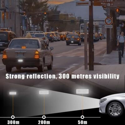 20 PCS Car Reflective Stickers, Intense Reflective Waterproof Adhesive Stickers for Safe Driving, High-Intensity Scratch-Resistant Reflective Decal, Car Accessories (Silver) - Image 4