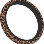 Leopard Steering Wheel Cover, Cheetah Universal Car Steering Wheel Covers for Women & Men, 15 Inch Anti-Slip Neoprene Stretchy Car Accessories Case for Vehicle Truck SUV