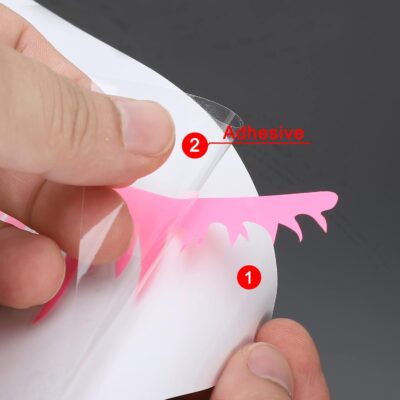 TOMALL 2Pcs Car Headlight Eyelashes Vinyl Stickers Waterproof Personality Cute Decoration Fake Eyelash Decals for Car Truck Headlamp Headlight (Pink) - Image 3