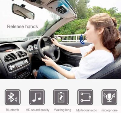 Bluetooth Car Kit Speakerphone,- Bluetooth Visor Clip Speakerphone Connect 2 Phones at Same Time - Image 4