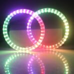 Qasim 1-Pair 95MM RGB LED Angel Eyes Universal Halo Rings for Motorcycle Car DRL Fog Lamp Turn Signal Light APP Bluetooth Control Multi-Color 12V - Image 7