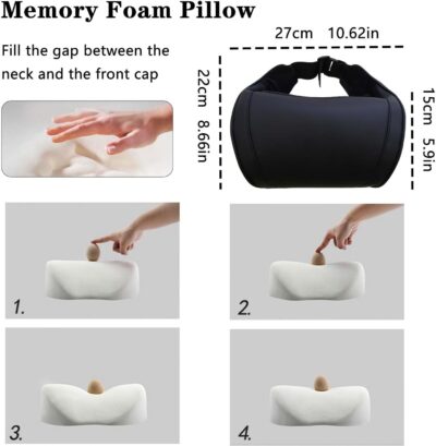 Car Neck Pillow with Memory Foam Comfortable Ergonomic Design Seat Neck Support Headrest Softness Car Pillow Cushion for Driving, Universal Fit, 1 Piece, Black - Image 3