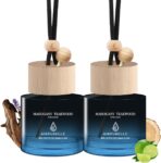 Car Air Freshener Hanging 2 Pack Car Air Fresheners Diffuser - Mahogany Teakwood Fragrance Oil Air Diffuser for Car, 45+ days Long Lasting Car Fresheners Fragrance, Two 0.27 FL OZ/8ML Made in USA