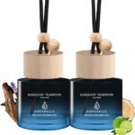 Car Air Freshener Hanging 2 Pack Car Air Fresheners Diffuser - Mahogany Teakwood Fragrance Oil Air Diffuser for Car, 45+ days Long Lasting Car Fresheners Fragrance, Two 0.27 FL OZ/8ML Made in USA