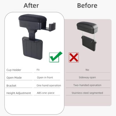 Rupse Car armrest Storage Box,Car Center Console armrest Box with Cup Holder,Forearm Wrist Support Adjustable Armrest for Most Car Models - Image 7