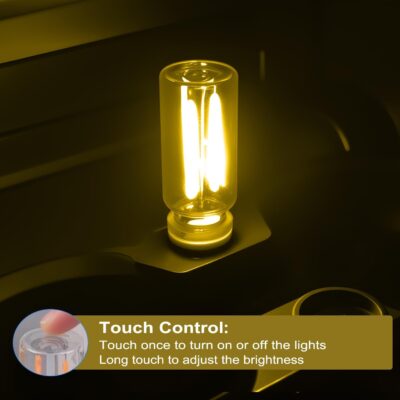 2 PCS USB Car Interior Lights, Plug-in Retro Car Atmosphere Lamps with Touch Adjustment, Portable Mini Nightlights, Universal Ambient Lighting Kits for Vehicle Interior Accessories (Yellow) - Image 5