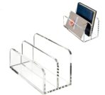 Acrylic Mail Organizer 2-Slot Desktop File Sorter - a Versatile Document Rack Suitable for Homes, Offices and Schools and a Space Saving File Organizer for DIY Decoration