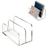Acrylic Mail Organizer 2-Slot Desktop File Sorter - a Versatile Document Rack Suitable for Homes, Offices and Schools and a Space Saving File Organizer for DIY Decoration