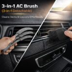 15-Piece Car Interior & Glass Cleaning Kit - 3 Graded Boar Brushes, 3-in-1 AC Vent Shutter Brush, 160g Gel, 180° Swivel Retractable Glass Brush | Auto-Focus Multi-Scenario Use - Image 4