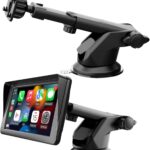 Carplay Screen Mount, Bendable Flexible Dashboard Suction Cup Bracket for 7Inch 9Inch 9.3 Inch 10.26 Inch Portable Car Play Windshield GPS Mount Phone Holder