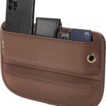 Premium Leather Car Seat Gap Filler Organizer (0.2”-1.2" Gaps), Clever Gifts for Car SUV Truck Owners (Brown, 1 Pack)