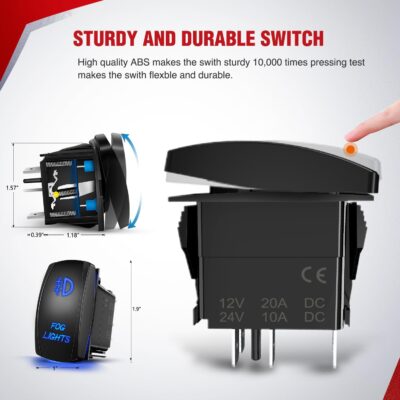 Nilight 16AWG Heavy Duty Wiring Harness Kit - 12V 5PIN Rocker Switch Relay Blade Fuse Socket Connector - Compatible with 9005 9006 9140 9145 HB3 H10 Fog Light Bulbs - Image 7