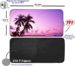 Gven Sunshade for Car Windshield with Tropical Palm Tree Design- UV Protection& Heat Blocking Sunshade for Cars Sedan SUV Truck| Keep Car Cool in Summer Beach Vacation Style (Sunset, L) - Image 2