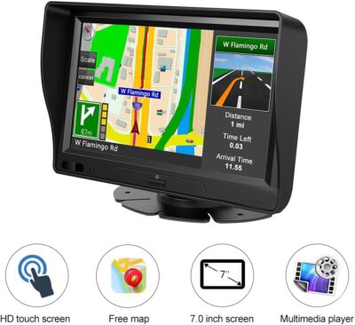 AWESAFE Car GPS Navigation System Latest 2025 Map,7 inch Touch Screen Turn-by-Turn Voice Guidance, Speed & Red Light Warning - Image 2