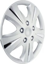 Custom Accessories 4-Pack 15" SGT-5 Wheel Covers, Replacement Hubcaps for Cars, Trucks, SUVs — Silver/Chrome - Image 3