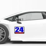 MC MOTOPARTS Magnet Racing Number - Fully Custom Track Day & Autocross Car Door Magnetic Vinyl Decal - Name, Make, Model, Flag - 2 Pieces | 10" x 14", 12" x 17", 14" x 20"Inch | Waterproof, Mud-Proof