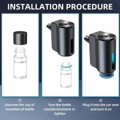 Car Air Freshener Diffuser, Smart Car Air Freshener, Car Diffuser Air Freshener with Three Adjustable Modes, Aromatizante Para Carro with 3pcs Essential Oil, Car Fresheners Long Lasting - Image 7
