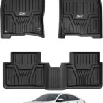 3W Floor Mats Fit for Honda Civic Sedan 2016-2021 & Hatchback 2017-2021 & Coupe 2016-2020, Custom Fit Floor Liner for 1st 2nd Row Full Set TPE All-Weather Car Liners