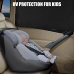 Car Window Sun Shade for Side Window, 4 Pcs Magnetic Covers Blackout Car Sun Shade Privacy Curtains Universal UV Protection Automotive Sunshades for Family Baby Kids Camping - Image 4