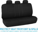 BDK PolyPro Car Seat Covers Full Set in Solid Black, Front and Rear Split Bench Seat Covers for Cars, Easy to Install Car Seats Cover Set and Accessories for Auto Trucks Van SUV - Solid Black - Image 7