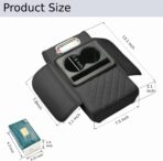 Arm Rest Cover for Car, Microfiber Leather Car Center Console Cover with 2 Storage Bags, 2 Cup Holders and a Tissue Box, Universal Car Console Covers Accessories, Black - Image 2