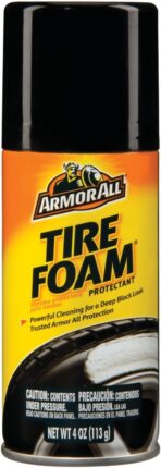 Armor All Car Tire Foam Spray, Tire Cleaner Foam for Restoring Color and Tire Protection, 4 Oz (Packaging May Vary)