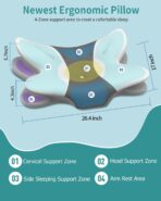 Cervical Neck Pillow for Pain Relief - Ergonomic Pillow Memory Foam Pillows for Sleeping, Cooling Orthopedic Neck Support Pillow, Contour Cervical Pillow Bed Pillow for Back Stomach Sleepers - Image 4