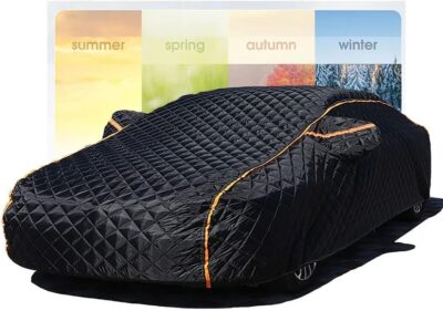 Thickened Large 5 Layers Full Car Covers, Anti-Hail Waterproof Thermostatic Windshield Mirror Cover, Compatible with Dodge (Color : Black, Size : Charger SRT) - Image 7