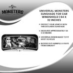 Universal Monsters Classic Horror Movie Sunshade for Windshield | Foldable Sun Visor Protector for Cars, Trucks, SUVs | Blocks UV Rays and Sun Glare | 64 x 32 Inches - Image 6