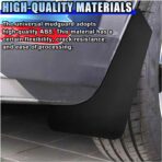 4PCS Universal Car Mud Flaps, Flexible Splash Guards Set for Front & Rear, Bendable Mudguards with Fastener Rivet Clips, Car Exterior Accessories for Pickup, Truck, SUV (Black) - Image 3