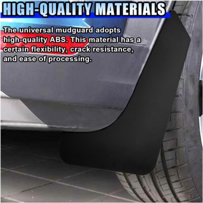 4PCS Universal Car Mud Flaps, Flexible Splash Guards Set for Front & Rear, Bendable Mudguards with Fastener Rivet Clips, Car Exterior Accessories for Pickup, Truck, SUV (Black) - Image 3