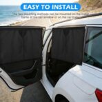 2 Pack Car Window Shades with 10 Strong Magnets 26.8"x18.5" Dual Layer Car Rear/Side Window Sunshade - Full Blackout Semi-Transparent 2-in-1 Universal Auto Sun Shade Privacy Screen - Image 6