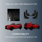 Mud Flaps for 2022-2026 Mazda CX-5 CX5 (Gas Only, NOT for Hybrid/PHEV) - Front & Rear Splash Guards, PP All Weather Mudflaps, Custom Fit Exterior Accessories - Image 2