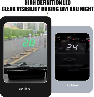 MLY 1 PC Heads Up Display, Large Font Digital Speedometer Projector, Plug and Play Color Font with Speed MPH Display, Universal Digital Speed Monitor for Car Windshield (Black) - Image 4