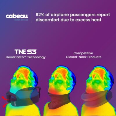 Cabeau Travel Neck Pillows for Airplanes – The Neck’s Evolution, TNE S3 – Supportive Memory Foam Design for Long Haul Flights – Attachable Seat Straps and 360° Support (Berlin Grey) - Image 7