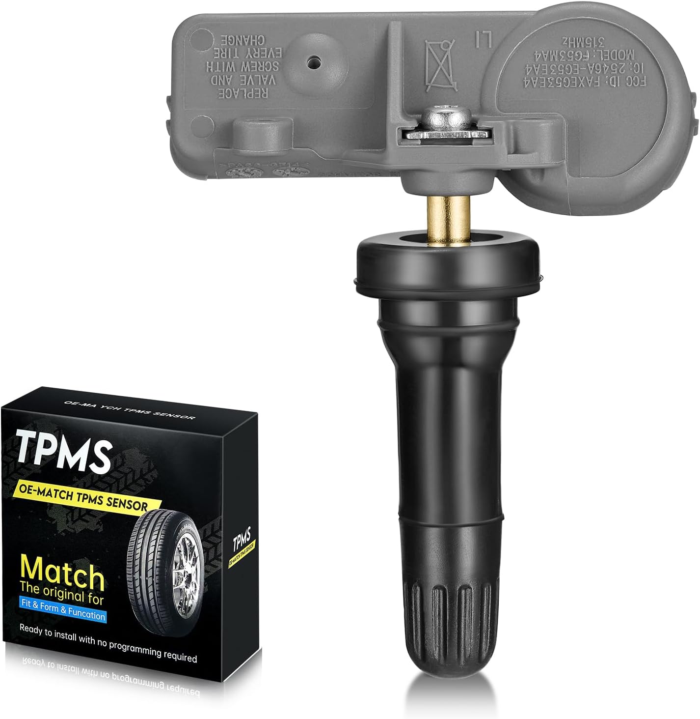 61Wz4rPvlnL._AC_SL1500_.jpg BDFHYK 315MHz TPMS Sensor Compatible with Chevy GMC Buick, Compatible with Cadillac Pontiac SAAB, Tire Pressure Monitoring System (TPMS) Sensors Replace# 13586335, 13581558, 15922396 Gray 1pcs - Image 1