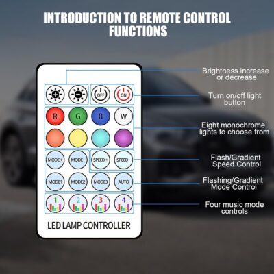 Car Interior LED Light, 4 in 1 RGB Vehicle Underdash Ambient Lighting Kit with Music Sync & APP/Remote Control, USB Port Auto Inside Footwell Decoration Lamp, Universal Fit - Image 5