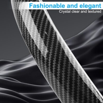 Carbon Fiber Steering Wheel Cover 3PCS, Non-Slip Grip for Universal Cars,Fit for 14–16 Inch Wheels, Interior Accessories for Cars Trucks (Black) - Image 5