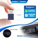 Carlinkit Wireless CarPlay Adapter 2026 MINI - for iPhone & Android Phone, Converts OEM Wired CarPlay to Wireless CarPlay, Converts OEM Wired Android Auto to Wireless Android Auto. - Image 2