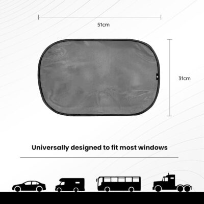 Car Window Sun Shade (4 Pack) - 20"x12" (50x30cm) Storage Pouch Included - Cling Sunshade for Car Side Windows - Sun, Glare & UV Rays Protection for Baby, Child - Easy Installation - Image 7