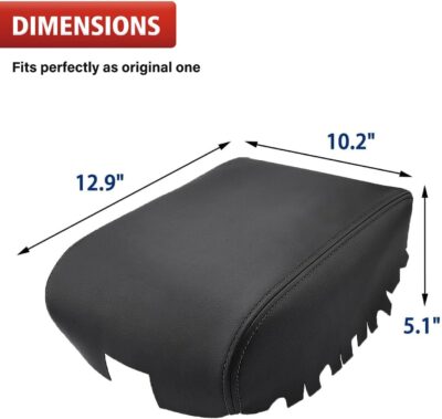 KBH Center Console Cover Replacement for Infiniti QX60 / JX35 & Nissan Pathfinder 2013-2020, Vinyl Leather, Car Armrest Upholstery, Anti-Scratch, Black - Image 5