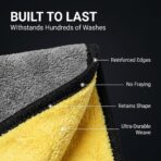 Microfiber Towels for Cars - 15.7" x 15.7" inches, Highly Absorbent Professional Grade Drying Towel Set for Superior Cleaning and Drying Performance - Car Drying & Kitchen Towel - Pack of 3 - Image 2
