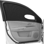 Car Window Shade, Breathable Mesh Privacy Protection Shade, Stretch Car Window Screens, Heat Block UV Protection Cover, Auto Side Front Window Sun Shade for Cars Truck SUV Camping (Front Cover)