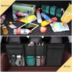 Car Trunk Organizer, Detachable Car Backseat Hanging Organizer with 7 Large Storage Pockets, Collapsible Back Seat Organizer Car Interior Accessories for SUV, Van, Jeep - Image 3