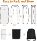 Sojoy IsoTowel Car Seat Cover for Front Seat,Breathable Fabric with Non-Slip Bottom,Comfort Car Seat Protector for Cold Weather (Black & White) - Image 6