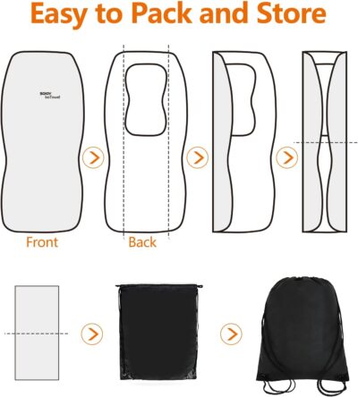 Sojoy IsoTowel Car Seat Cover for Front Seat,Breathable Fabric with Non-Slip Bottom,Comfort Car Seat Protector for Cold Weather (Black & White) - Image 6