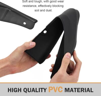 2PCS Car Mud Flaps, Scratch-Resistant & Impact-Resistant PVC Splash Guards, Vehicle Wheel Rear Mudguards for Gravel Slurry, Universal for Most Cars, SUVs, Trucks (Black) - Image 3