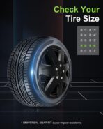 SCITOO 16 Inch Black hubcaps, universally Adaptable to Cars, Trucks, SUVs, Simple to Mount, Elegant Design, rustproof Wheel Rim Cover Set of 4 - Image 4